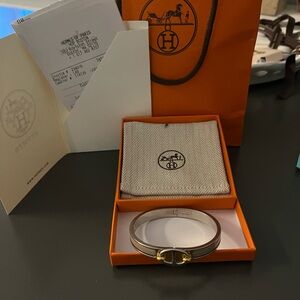 Hermes Brown and Gold Men's Bracelet